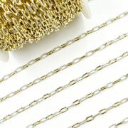 XM3106PZXETT. 14k Gold Filled Smooth and Silver Textured Paperclip Link Chain